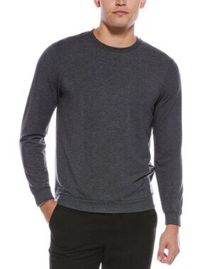 Travis Mathew Men's Grey Amenities Crewneck Golf Long Sleeve Pullover Size Large